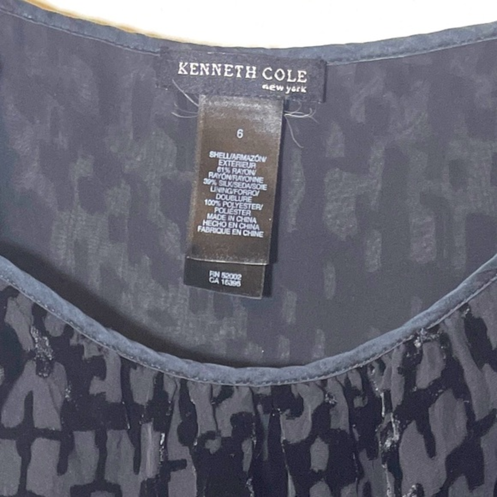 Kenneth Cole Velvet Burnout Velvet Ruffle Strap tank top. 6